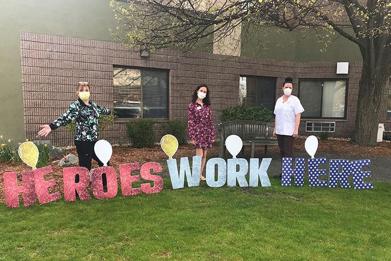 Left to right: Colleen Frazier, MDS coordinator; Carla Ciaramella, executive director; and Sherry Bozek, director of nursing at Life Care Center of the North Shore