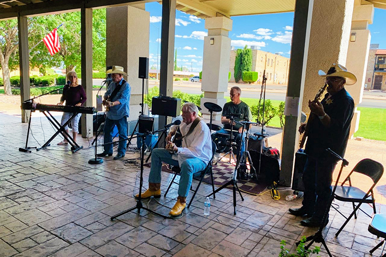 Cochise County Line playing on the patio