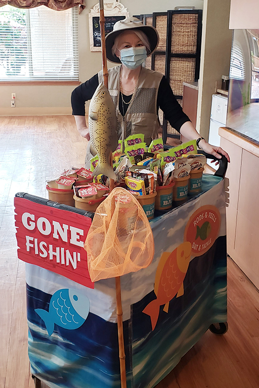 Fishing cart at Life Care Center of Kirkland