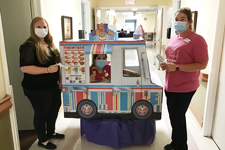 Left to right: Dana Hatch, business development director; Laurie Goracke, director of rehab services; and Shelly Smith, activity director