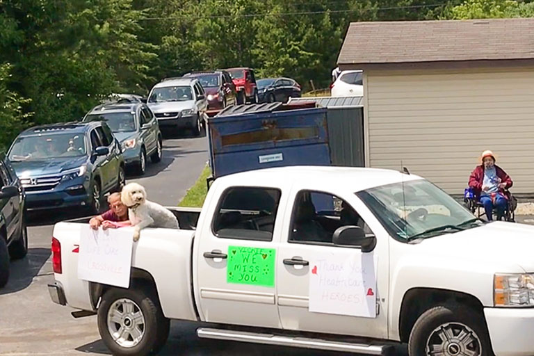 Penny Schultz’s family with their truck 