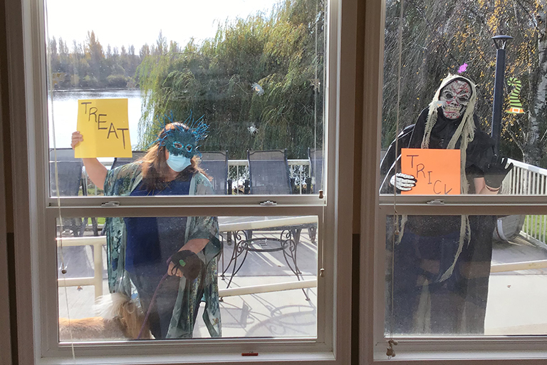 Paradegoers at Life Care Center of Port Townsend