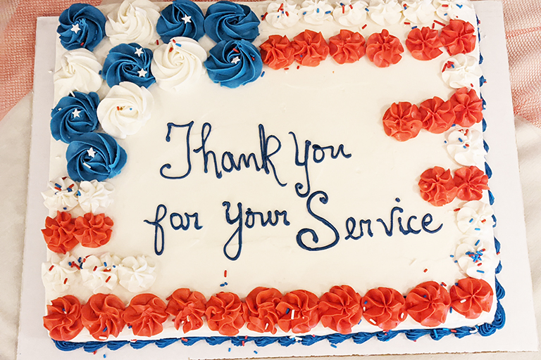 A cake for veterans at Life Care Center of Greeneville