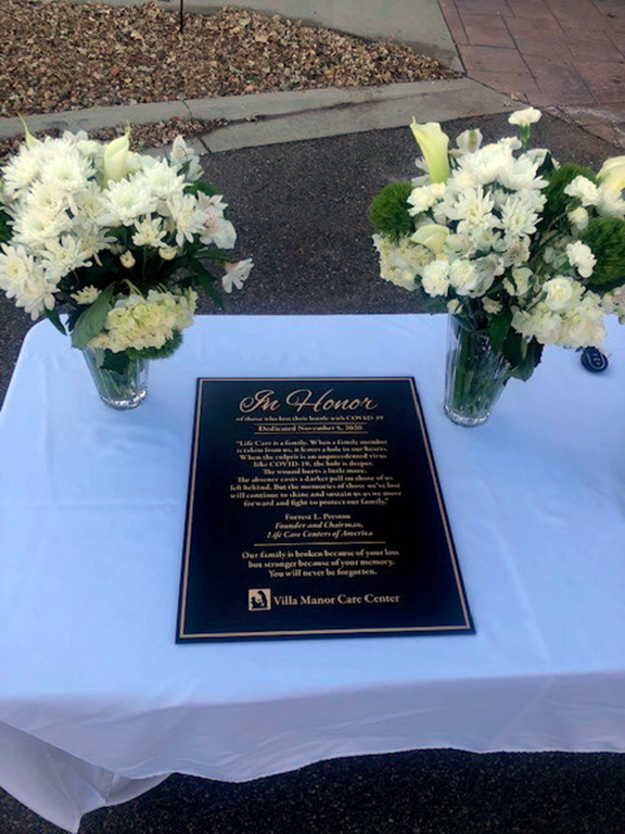 The memorial plaque