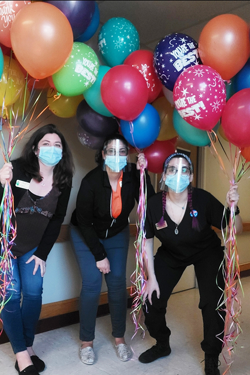 At Life Care Center of Boise (left to right): Jessica Robertson, housekeeping assistant; Marla Young, accounting clerk; and Amanda Bento, admissions director