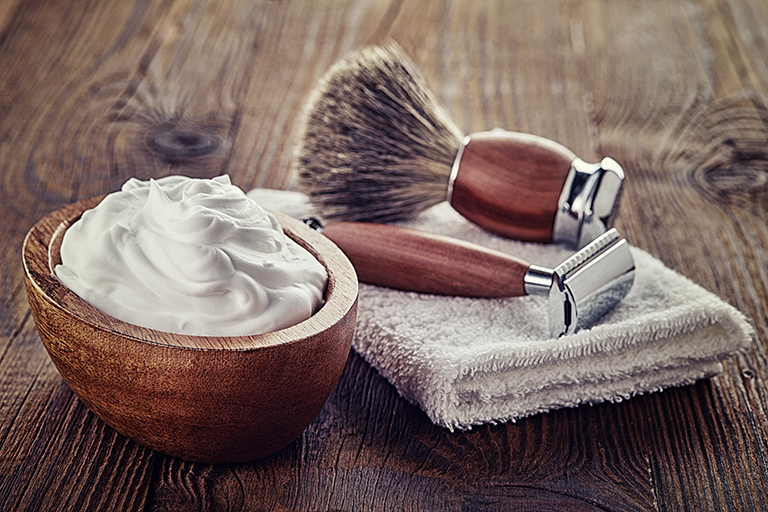 Shaving kit stock photo