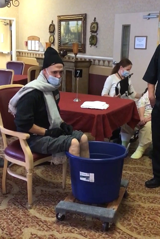 Robert Maclennan, activity director at Life Care Center of Colorado Springs, bundled up for the Polar Plunge!