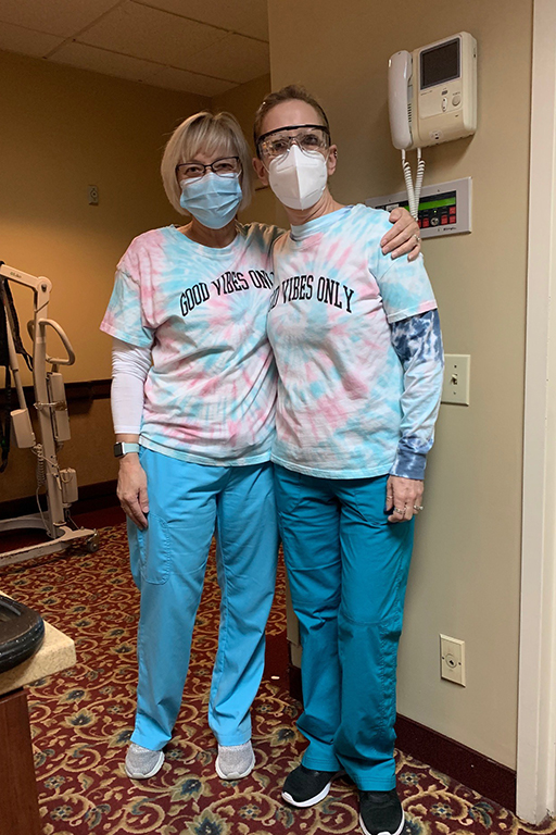 Laura Coyle, RN, left, and Beth Simpson, RN/unit manager