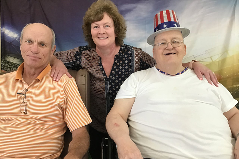 Resident Gary Yates with his family at Life Care Center of Centerville