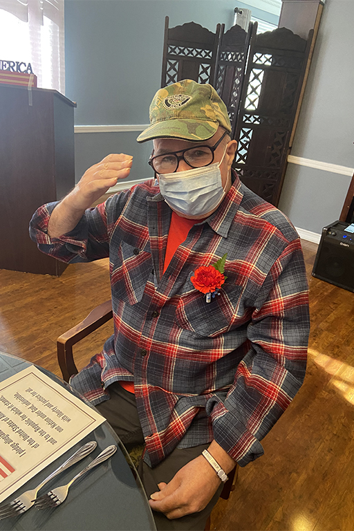 Veteran Jerry Crosby at Evergreen House