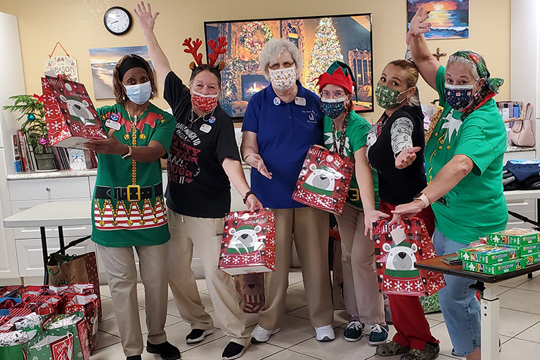 One of the preschool groups caroling at Life Care Center of Melbourne