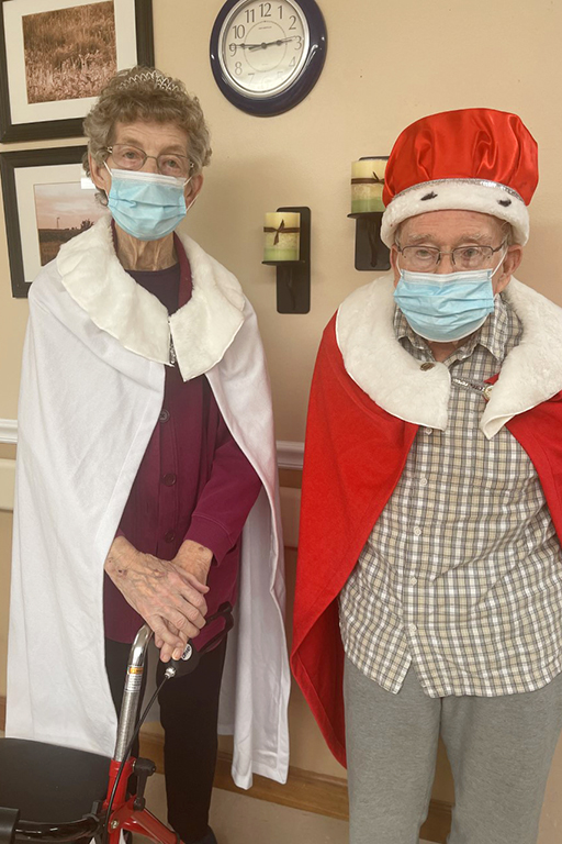 King and Queen Bob Smith and Jane Werner at Life Care Center of Seneca