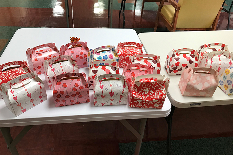 Valentine's gift boxes at The Gardens Court
