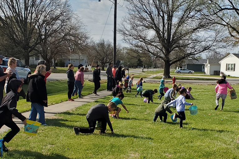 The Easter egg hunt at Life Care Center of Burlington