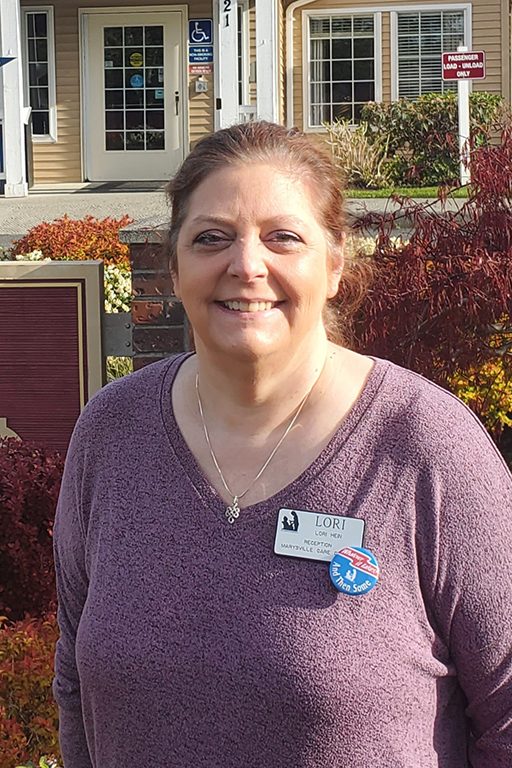 Lori Hein, receptionist at Marysville Care Center